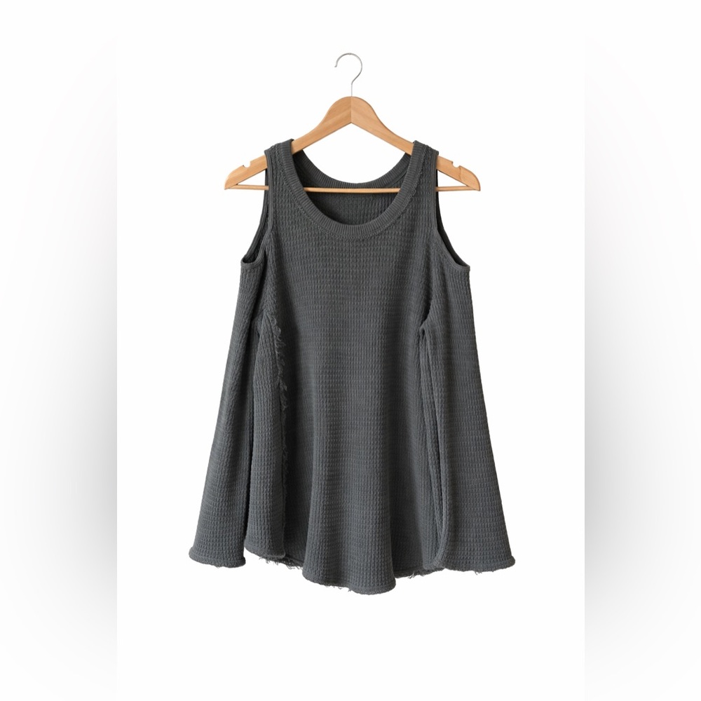 Free People Waffle Knit Shoulder Cut Out Sweater